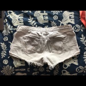 Low-Rise White Denim Shorts